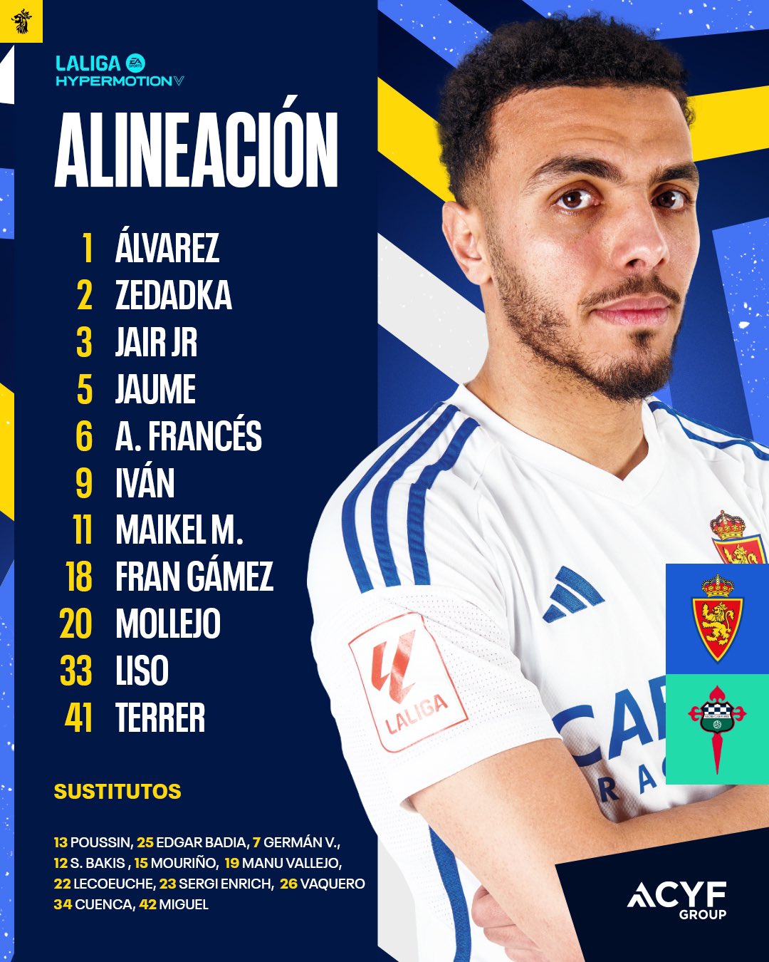 Terrer y Mollejo entran en el once